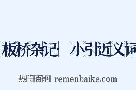 板桥杂记·小引近义词是什么意思的图片